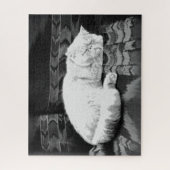 Witte Perzische Slaapkat Legpuzzel (Verticaal)