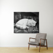 Witte Perzische Slaapkat Wandkleed (In Situ (horizontaal))