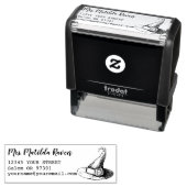 Witte Pet Aangepaste naam Terug Adres Zelfinktende Stempel (In situ)