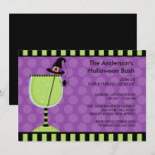 Witte Pet Cocktail Halloween Party Invitation Kaart (Voorkant / Achterkant)