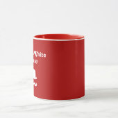 Witte pet en snor-silhouet rood mok (Midden)