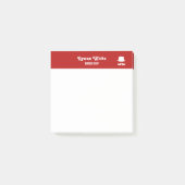 Witte pet en snor-silhouet rood post-it® notes (Voorkant)