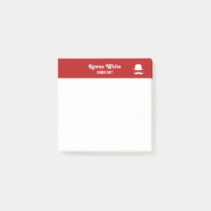 Witte pet en snor-silhouet rood post-it® notes