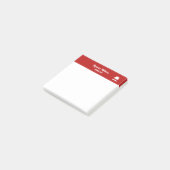 Witte pet en snor-silhouet rood post-it® notes (Schuin)