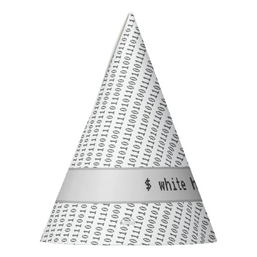 Witte Pet Hacker voor eenvoudig kostuum of technis Feesthoedjes (Links)