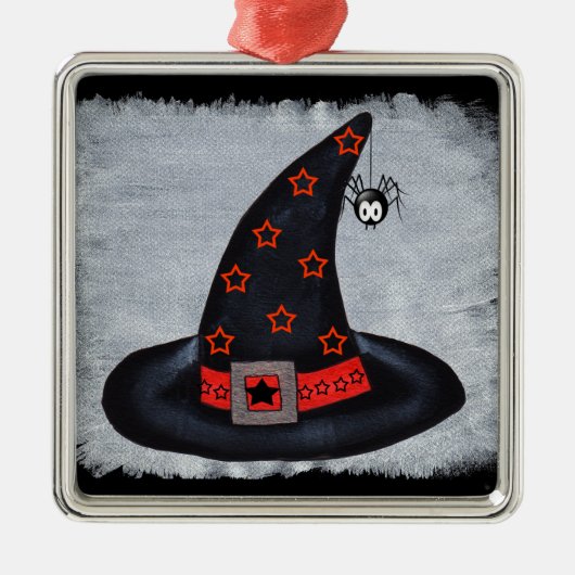 Witte Pet Stars Cute Spider Metalen Ornament (Voorkant)