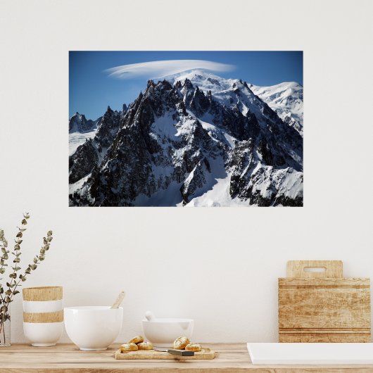 Witte Pet: Top van Mont Blanc Poster (Keuken)