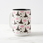 Witte Petten Pompoenen en katten Tweekleurige Koffiemok (Voorkant links)