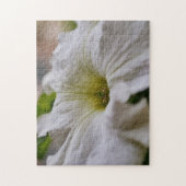 Witte Petunia Bloem Macro Close-up Puzzel (Verticaal)