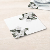 Witte Petunia-Onderzetters Kartonnen Onderzetters (Schuin)