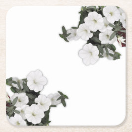 Witte Petunia-Onderzetters Kartonnen Onderzetters