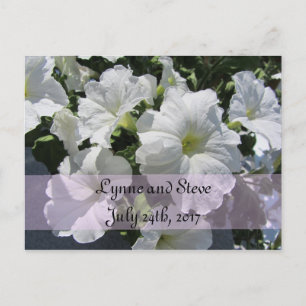 Witte Petunia Save the Date Aankondigingskaart
