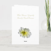 Witte Petunia Sympathie Kaart (Achterkant)