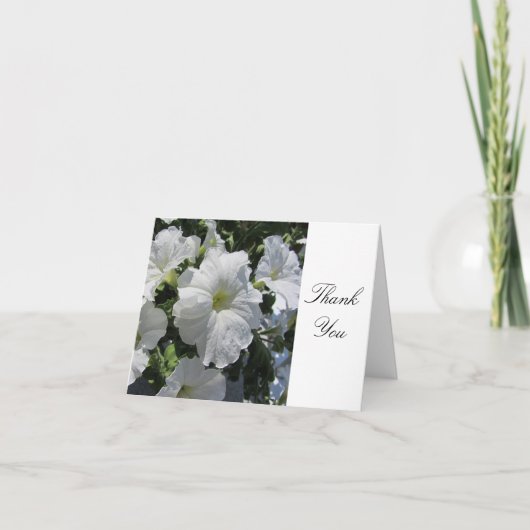 Witte Petunia's Bedankkaart (Voorkant)
