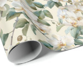 Witte Phalaenopsis Orchidee Cadeaupapier (Rol Hoek)