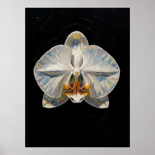 Witte Phalaenopsis Orchidee Fijne Kunstprint, Donk Poster (Voorkant)