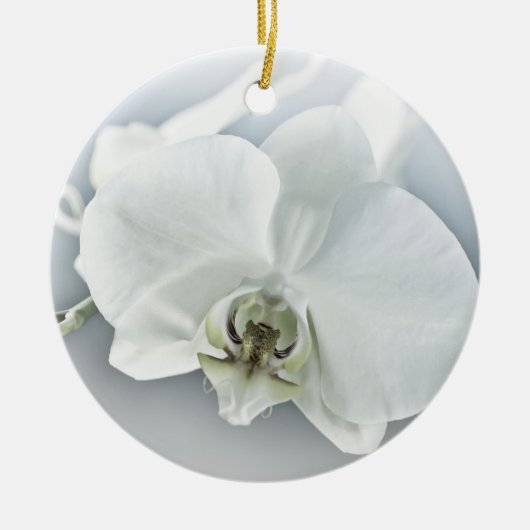 Witte Phalaenopsis Orchidee Keramisch Ornament (Voorkant)