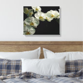Witte Phalaenopsis Orchidee & Varen - Digitale kun Canvas Afdruk (Insitu (Slaapkamer))