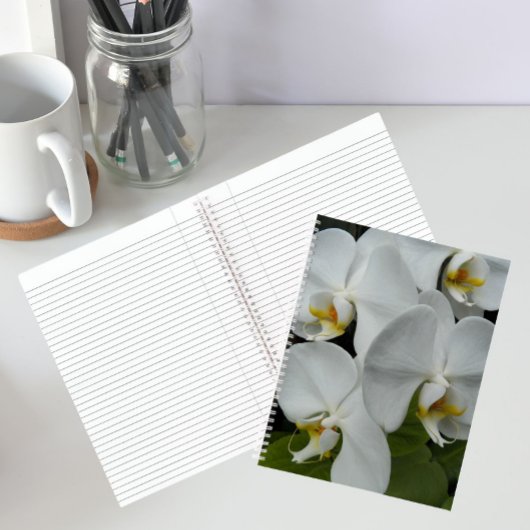 Witte Phalaenopsis Orchideeën Bloem Notebook Notitieboek
