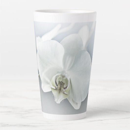 Witte Phaleonopsis Orchidee Latte Mok (Voorkant)