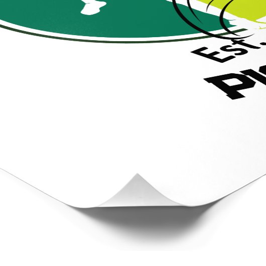 Witte Pickleball Club Team Speler Pickler Custom Foto Afdruk (Hoek)