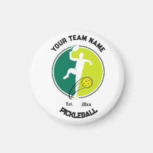 Witte Pickleball Club Team Speler Pickler Custom Magneet