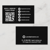 Witte pictogrammen voor sociale media QR of logo o Visitekaartje (Voorkant / Achterkant)