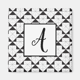 Witte Pijl in Zwart Pijl Geometrisch Patroon Magneet