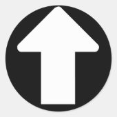 Witte Pijl Ronde Sticker (Voorkant)