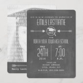 Witte pijlen Chalkboard geïnspireerd fotoAfstudere Kaart (Voorkant / Achterkant)