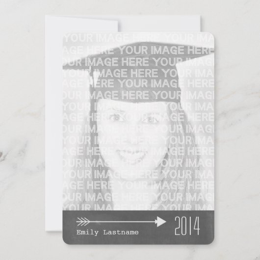 Witte pijlen Chalkboard geïnspireerd fotoAfstudere Kaart (Achterkant)