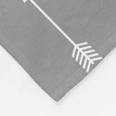 Witte pijlen op Dove Grey met Baby Pink Fleece Deken (Hoek)