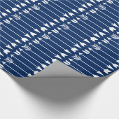 Witte pijlen op Navy Blue Cadeaupapier (Hoek)
