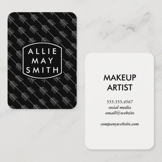 Witte pijlen visitekaartje (Voorkant / Achterkant)