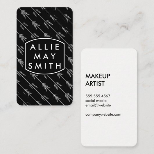 Witte pijlen visitekaartje (Voorkant / Achterkant)