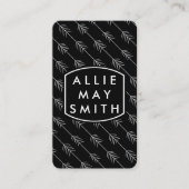 Witte pijlen / zwart visitekaartje (Voorkant)