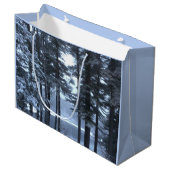 Witte pijnbomen in blauw licht — large cadeautasje (Voorkant Gekanteld)