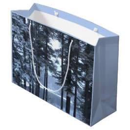 Witte pijnbomen in blauw licht — large cadeautasje