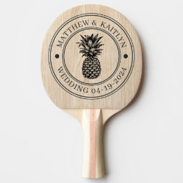 Witte Pijnboom Ananas Trouw Crest & Namen Tafeltennisbatje