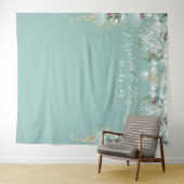 Witte Pijnboom Hulst Winter Bruiloft Foto Achtergr Wandkleed (In Situ (horizontaal))