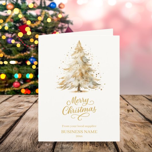 Witte pijnboom sneeuw foto bedrijf QR Kerstmis Feestdagen Kaart