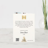 Witte pijnboom sneeuw foto bedrijf QR Kerstmis Feestdagen Kaart (Achterkant)