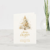 Witte pijnboom sneeuw foto bedrijf QR Kerstmis Feestdagen Kaart (Voorkant)