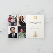 Witte pijnboom sneeuw foto bedrijf QR Kerstmis Feestdagen Kaart (Binnen)