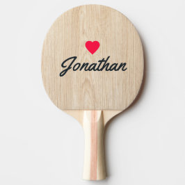 Witte Pijnboom Vintage Hart Handtekening Tafeltennisbatje