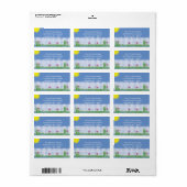 Witte piket hek adres label (Full Sheet)