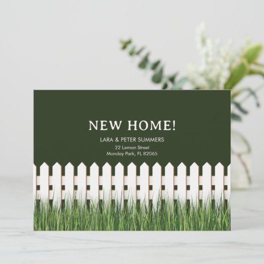 Witte piket hek Bewegende Aankondiging (Staand voorkant)