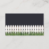 Witte piket hek en gras adreskaart visitekaartje (Achterkant)