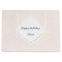 Witte Pimk Wilde Bloemen Patroon Monogram