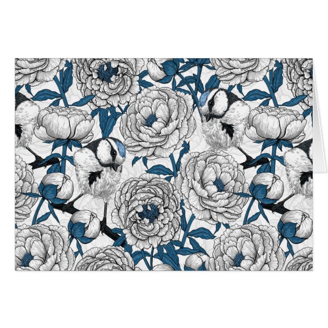 Witte pinda's en blauwe stifvogels (Voorkant Horizontaal)